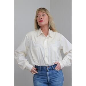 1980's Vintage Florals Pearl Snap Square Dance Shirt Men's XL Women's XL XXL